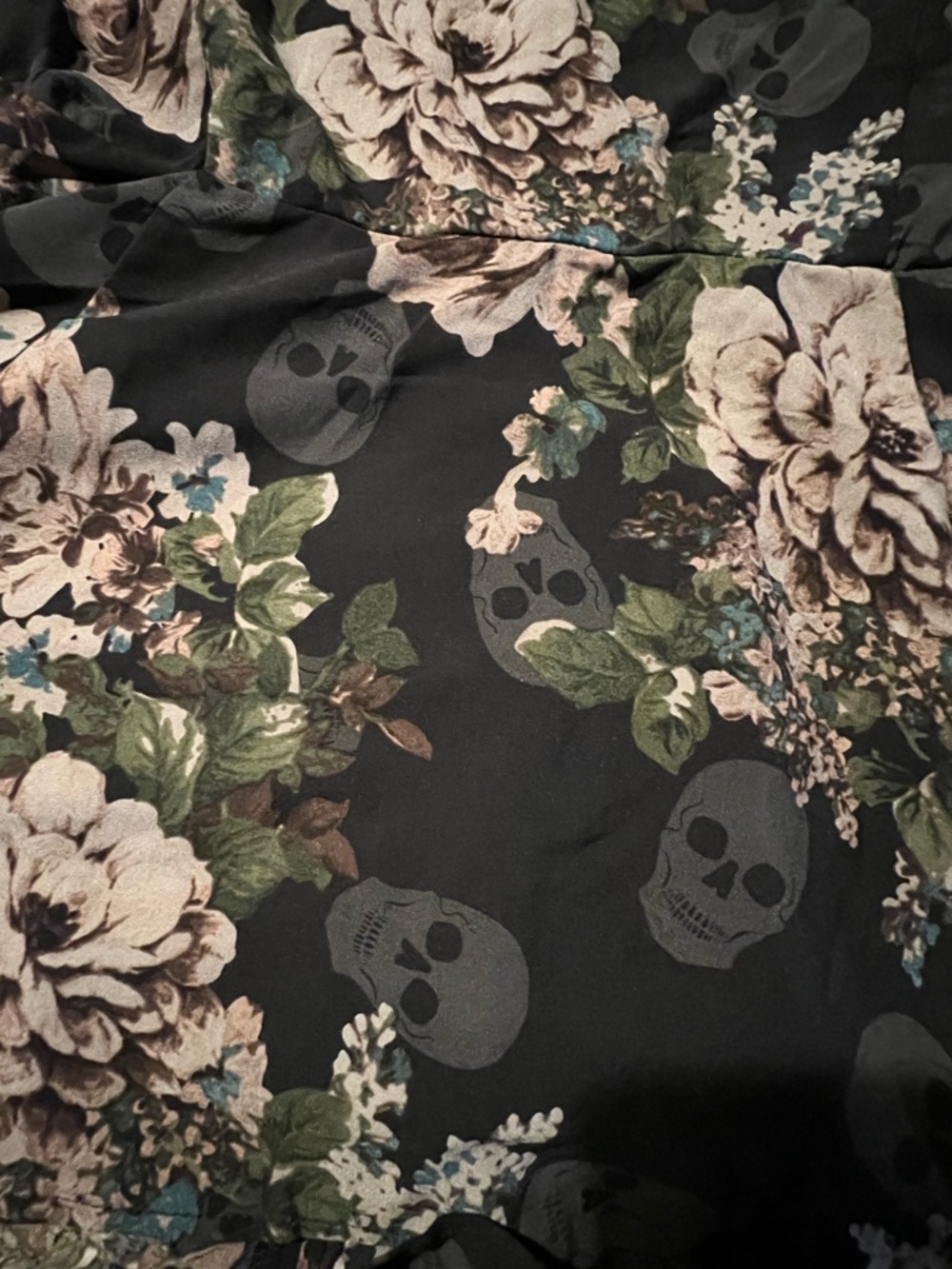NWT Torrid Floral Skull Print Peplum Blouse - Picture 3 of 8
